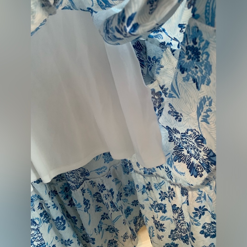 entro White Maxi Dress with Blue Floral Print - Picture 6 of 11